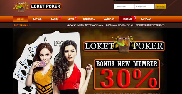 LOKETPOKER BONUS NEW MEMBER 30 %