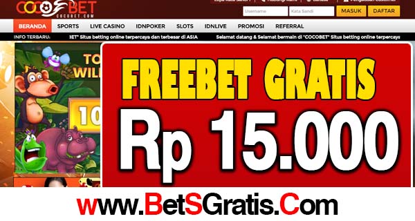 CocoBet Freebet Gratis Rp 15.000 Tanpa Deposit