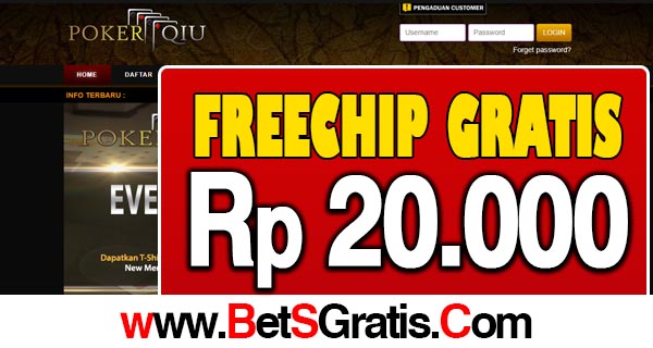 PokerQiu Freechip 20.000 Bonus T-Shirt Keren