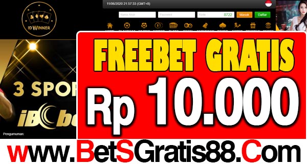 IDWinner Freebet Gratis Rp 10.000 Tanpa Deposit