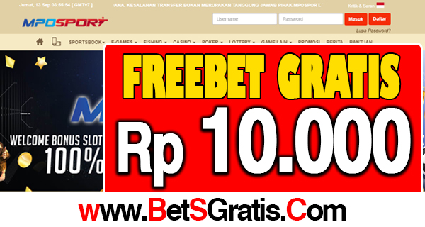 MpoSport1.com Freebet Gratis Rp 10.000 Tanpa Deposit