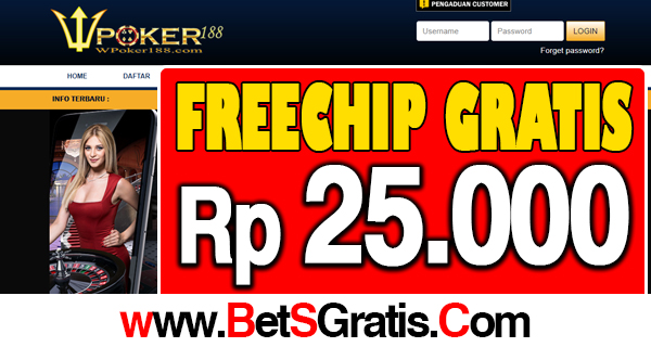 WPoker188 Freechip Gratis Rp 25.000 Tanpa Deposit