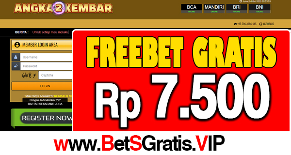 Angka2Kembar Freebet Gratis Rp 7.500 Tanpa Deposit