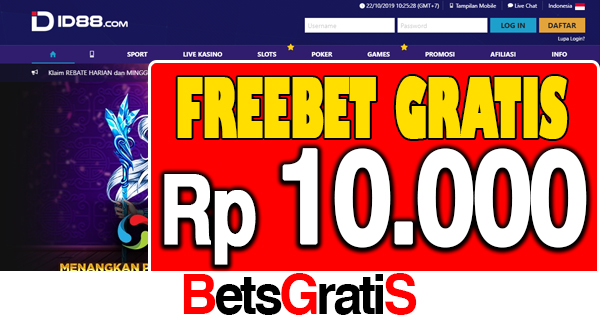 ID88Win Freebet Gratis Rp 10.000 Tanpa Deposit