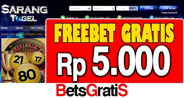 SarangTogel Freebet Gratis Rp 5.000 Tanpa Deposit