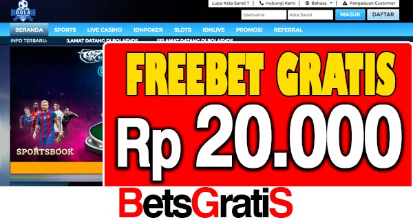 BolaEvos Freebet Gratis Rp 20.000 Tanpa Deposit