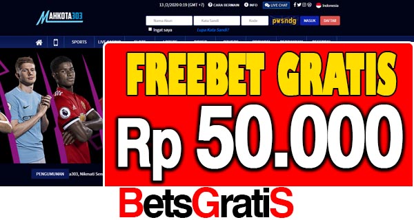 Mahkota303 Freebet Gratis Rp 50.000 Tanpa Deposit