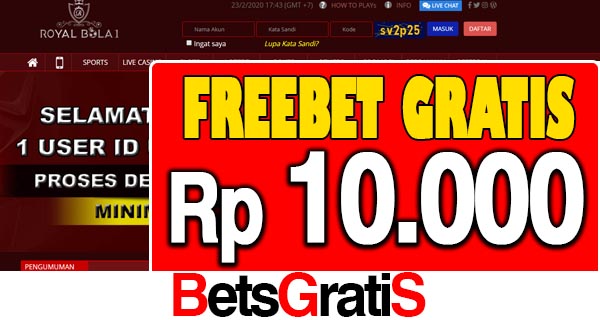 RoyalBola1 Freebet Gratis Rp 10.000 Tanpa Deposit