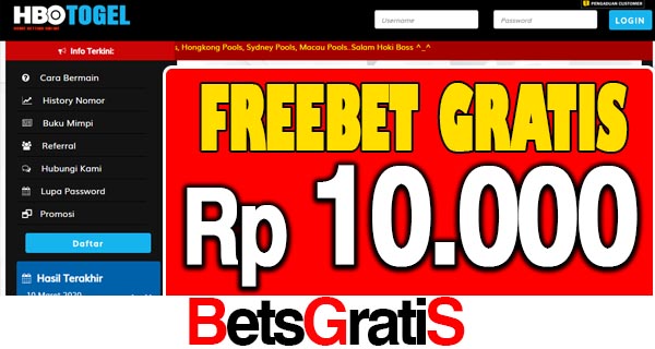 HBOTogel Freebet Gratis Rp 10.000 Tanpa Deposit