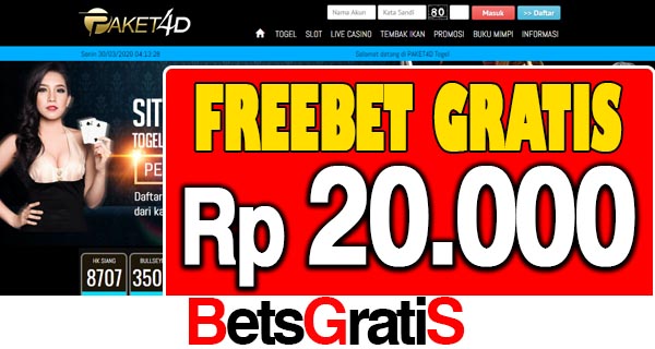 Paket4D Freebet Gratis Rp 20.000 Tanpa Deposit