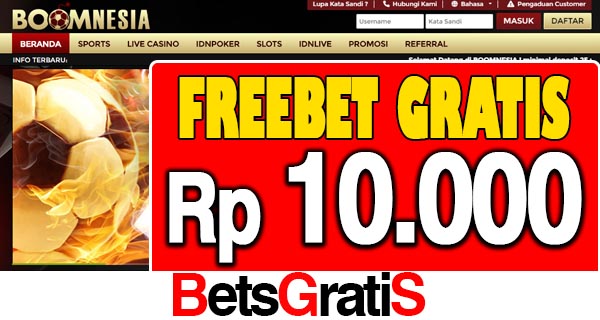 Boomnesia Freebet Gratis Rp 10.000 Tanpa Deposit