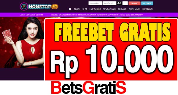 Nonstop4D Freebet Gratis Rp 10.000 Tanpa Deposit