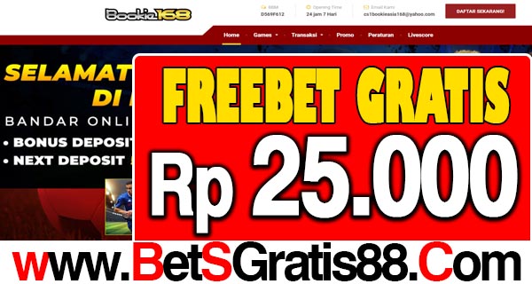 Bookie168 Freebet Gratis Rp 25.000 Tanpa Deposit