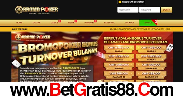 Bromopoker Bonus Turnover Bulanan