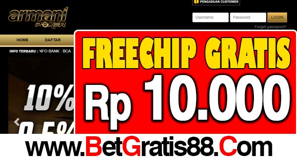 ArmaniPoker Freechip Gratis Rp 10.000 Tanpa Deposit