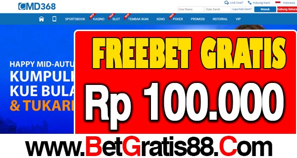 CMD368 Freebet Gratis Rp 100.000 Tanpa Deposit