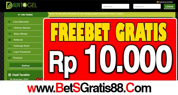 DaunTogel Freebet Gratis Rp 10.000 Tanpa Deposit