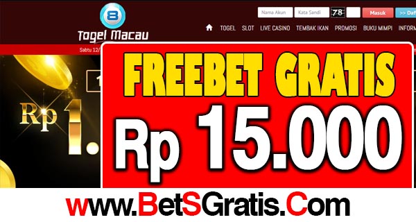 TogelMacau Freebet Gratis Rp 15.000 Tanpa Dpeosit