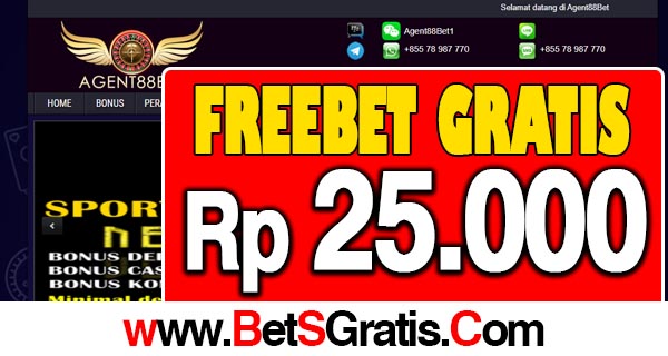 Agent88Bet Freebet Gratis Rp 25.000 Tanpa Deposit