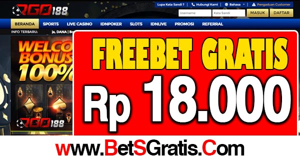 RGO188 Freebet Gratis Rp 18.000 Tanpa Deposit