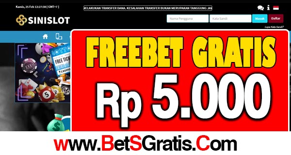 SiniSlot Freebet Gratis Terbaru Rp 5.000 Tanpa Deposit