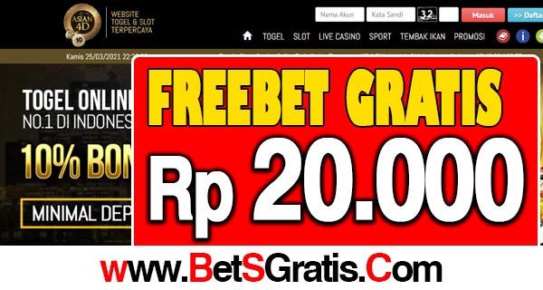 Asian4D Freebet Gratis Rp 20.000 Tanpa Deposit