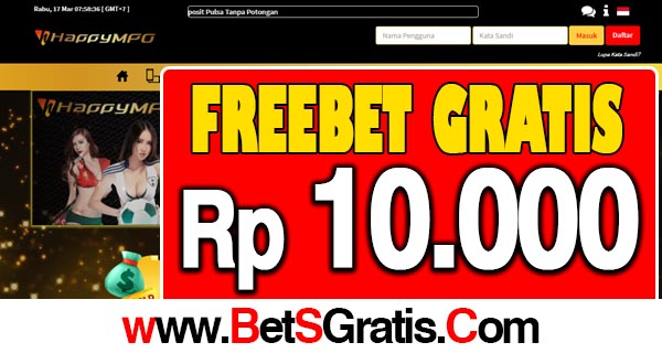 HappyMpo Freebet Gratis Rp 10.000 Tanpa Deposit