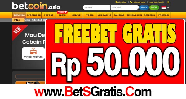 Betcoin Freebet Gratis Rp 50.000 Tanpa Deposit