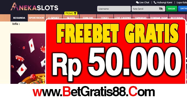 AnekaSlots Freebet Gratis Rp 50.000 Tanpa Deposit