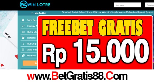 WinLotre Freebet Gratis Rp 15.000 Tanpa Deposit