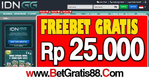 IDNGG Freebet Gratis Rp 25.000 Tanpa Deposit