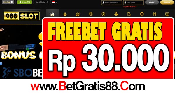 988Slot Freebet Gratis Rp 30.000 Tanpa Deposit