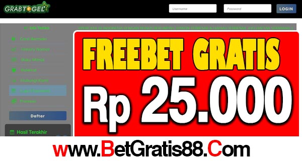 GrabTogel Freebet Gratis Rp 25.000 Tanpa Deposit