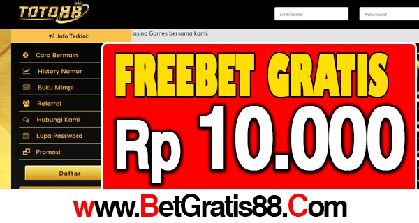 TOTO88 Freebet Gratis Rp 10.000 Tanpa Deposit