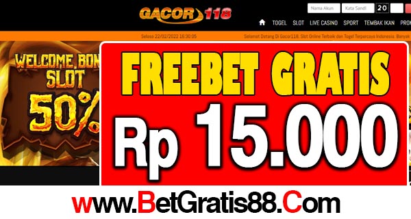 Gacor118 Freebet Gratis Rp 15.000 Tanpa Deposit