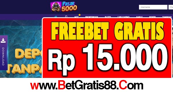 PASAR5000 Freebet Gratis Rp 15.000 Tanpa Deposit