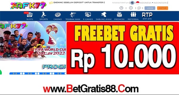 AFK77 Freebet Gratis Rp 10.000 Tanpa Deposit