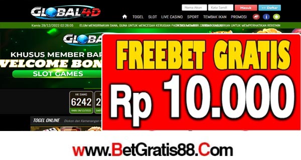 GLOBAL4D Freebet Gratis Rp 10.000 Tanpa Deposit