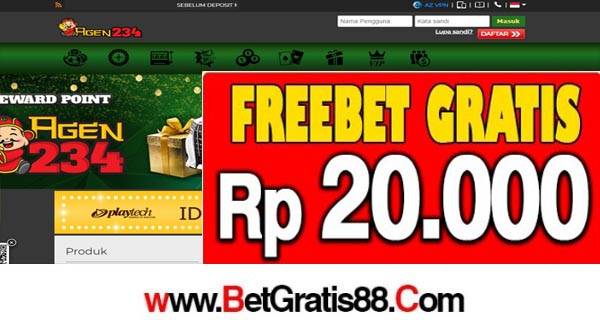 AGEN234 Freebet Gratis Rp 20.000 Tanpa Deposit