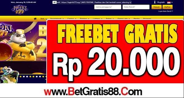 HOKI777 Freebet Gratis Rp 20.000 Tanpa Deposit