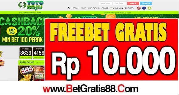 TOTOSOJU Freebet Gratis Rp 10.000 Tanpa Deposit