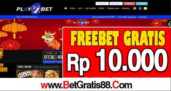 PLAY77BET Freebet Gratis Rp 10.000 Tanpa Deposit