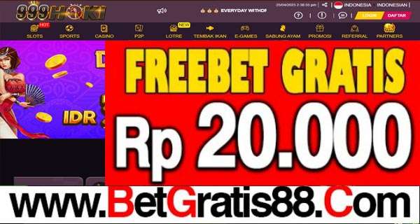 999HOKI Freebet Gratis Rp 20.000 Tanpa Deposit