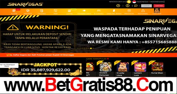 SINARVEGAS BONUS SLOT 50% MEMBER BARU