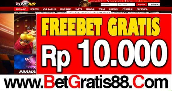 CIVIC188 Freebet Gratis Rp 10.000 Tanpa Deposit