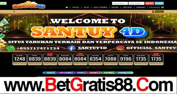 SANTUY4D BONUS SLOT 100% NEW MEMBER